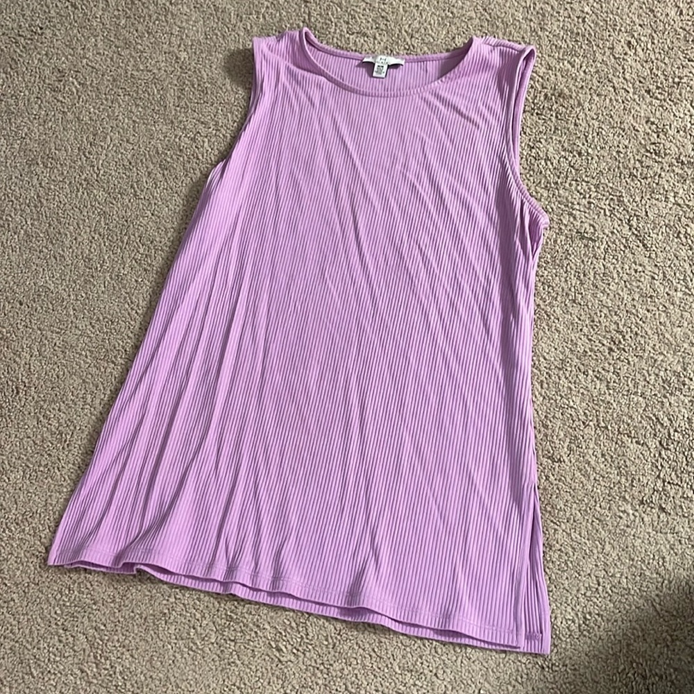 Women’s Ribbed Tank Top with Slit up Side